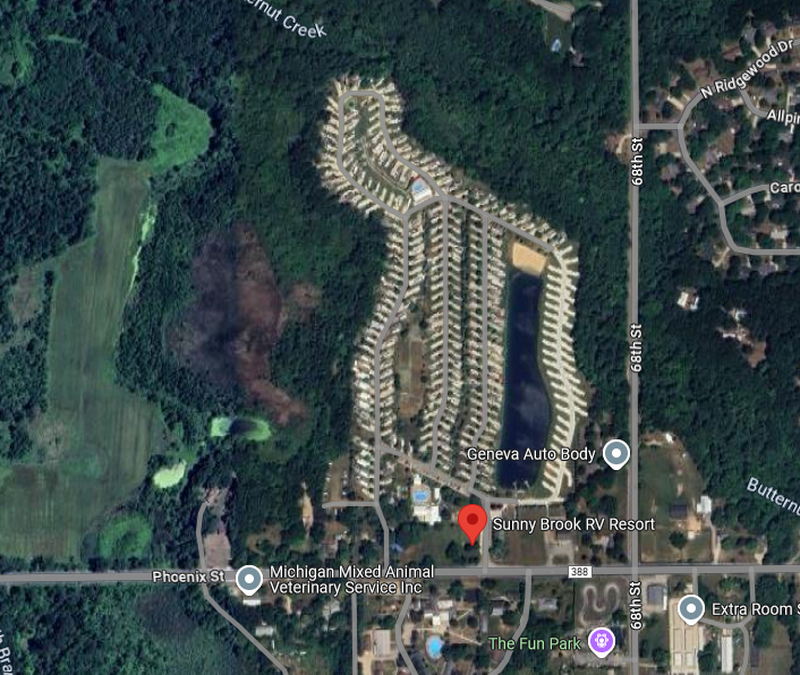 Sunny Brook Farm Resort (Sunny Brook RV Resort) - Aerial Map